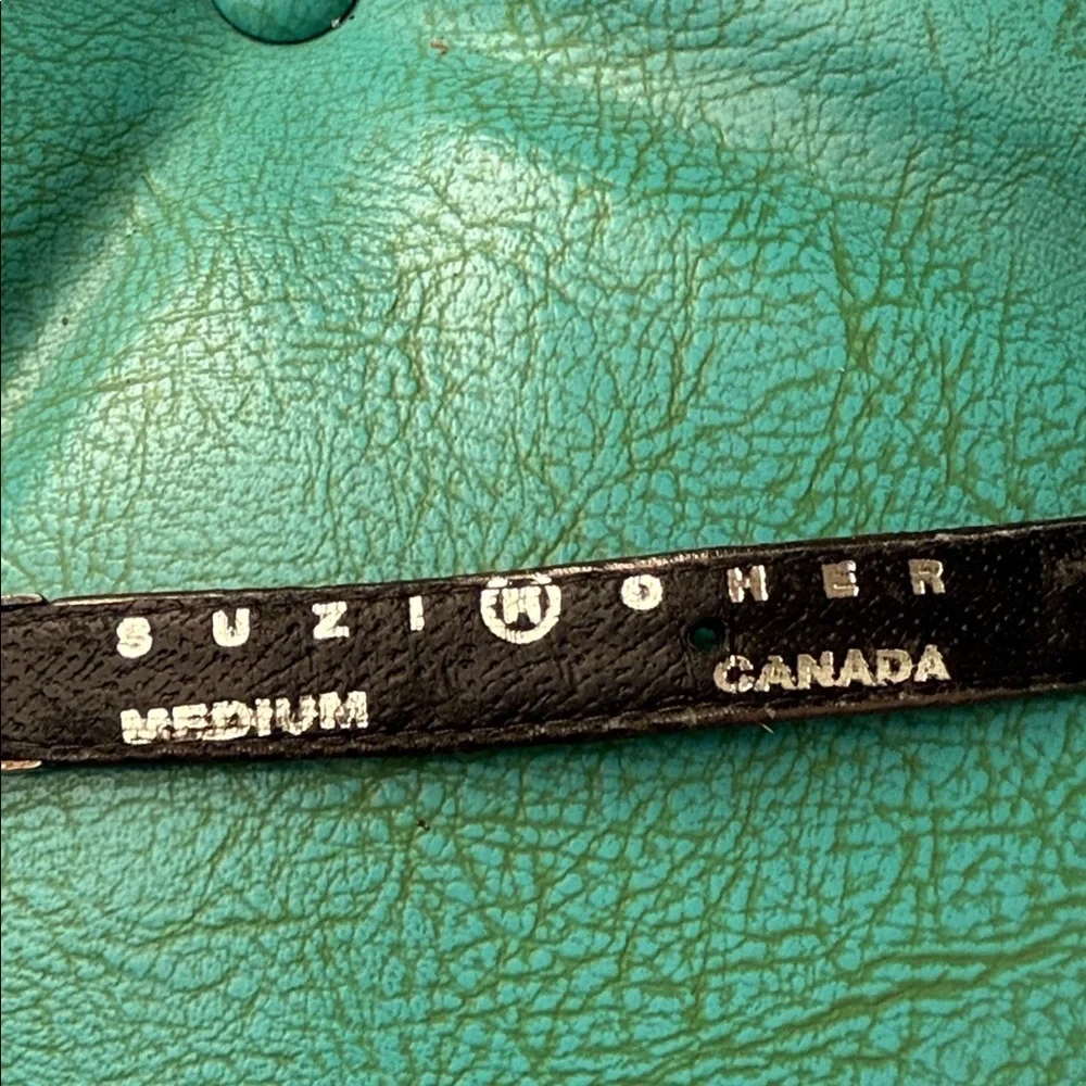 Vintage Suzie Roher life the great naturalist metal plate stretch statement belt